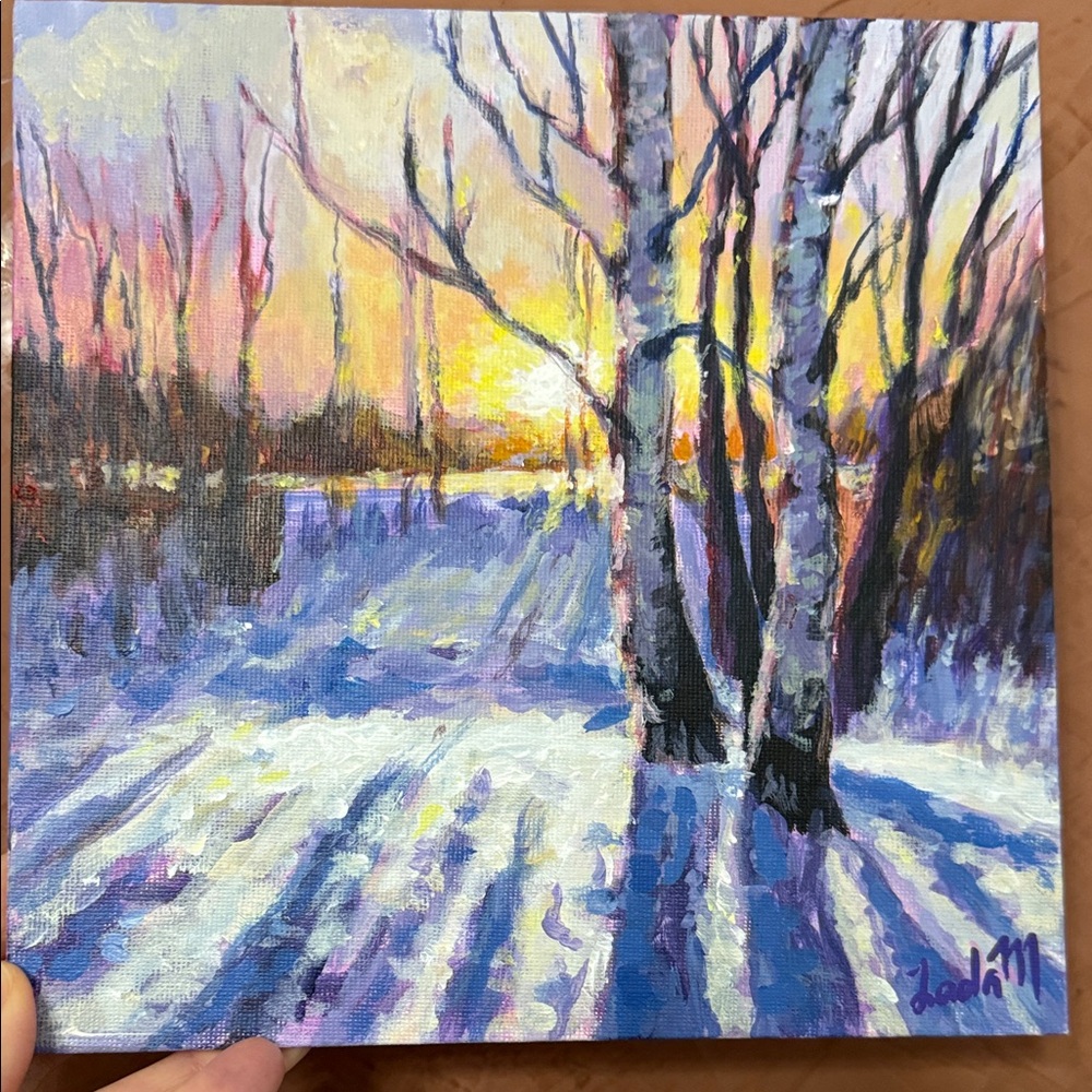 Winter Sunset Canvas Art - Picture 2 of 3